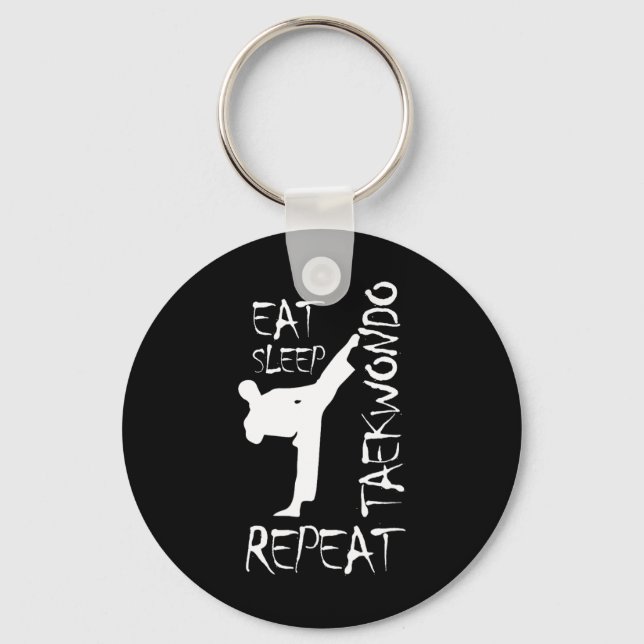Taekwondo Eat Sleep Taekwondo Repeat Martial Art K Keychain (Front)