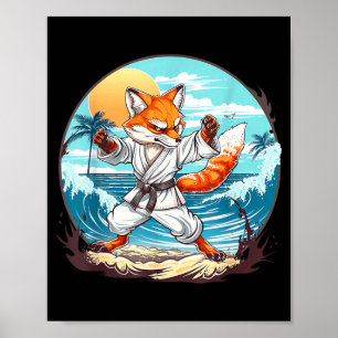 Taekwondo Fox Kickboxing Animall Jiu-Jitsu Kung Fu Poster