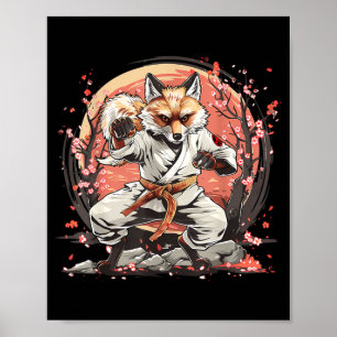 Taekwondo Fox Kickboxing Animall Jiu-Jitsu Kung Fu Poster