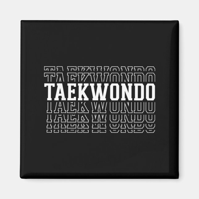 Taekwondo Funny Layered Text Instructor Coach Magnet (Front)
