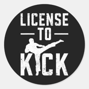 Taekwondo Girls Kids Karate Martial Arts Classic Round Sticker