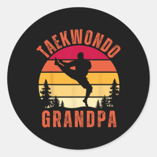 Taekwondo Grandpa Grandparents Fathers Day  Classic Round Sticker