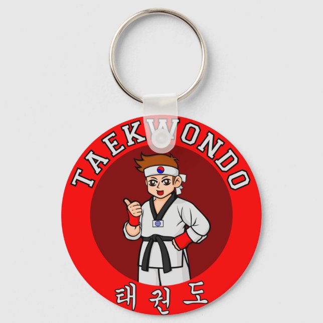 taekwondo guy badge 1 keychain (Front)