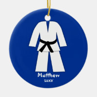 Taekwondo Karate Black Belt Blue Personalized