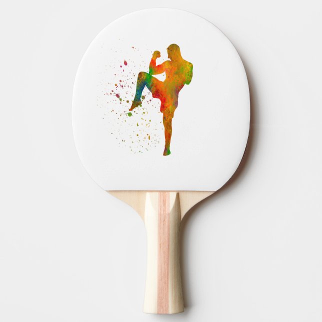 Taekwondo-karate en acuarela ping pong paddle (Front)