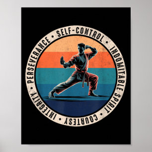 Taekwondo Karate Five Tenets Martial Arts Fighter Poster