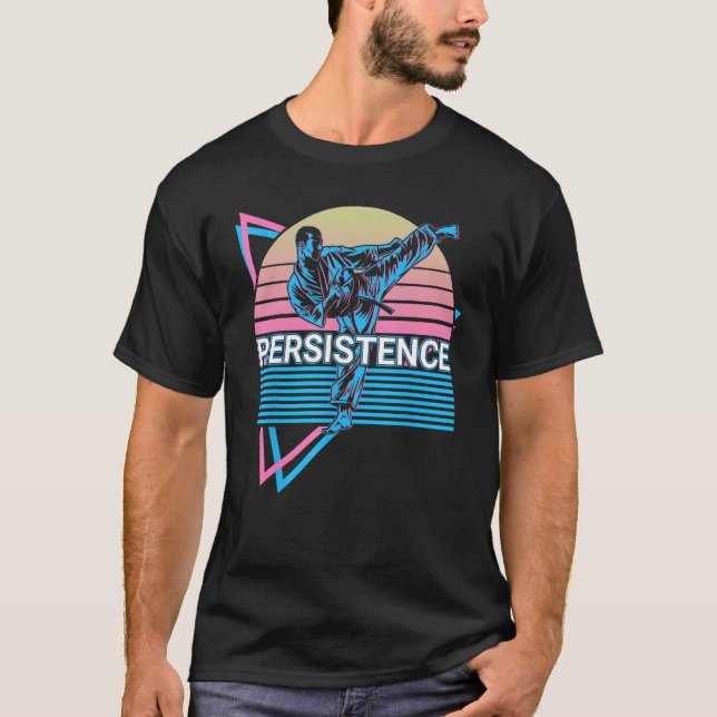 Taekwondo Karate Retro Persistence T-Shirt (Front)