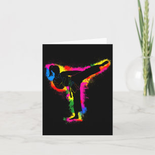 Taekwondo Kick Martial Arts Women Girls Karate Card