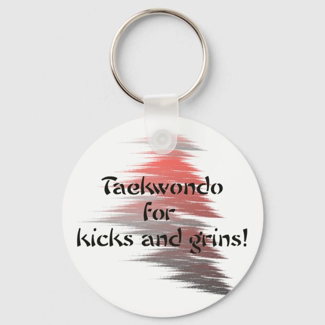 Taekwondo Kicks and Grins Keychain (Front)