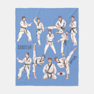 Taekwondo Korean Martial Arts Fleece Blanket