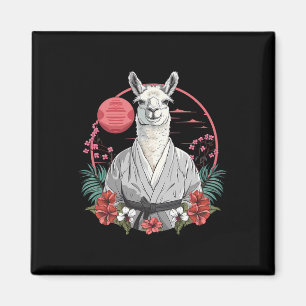Taekwondo Llama Kickboxing Taekwondo Floral Llama Magnet