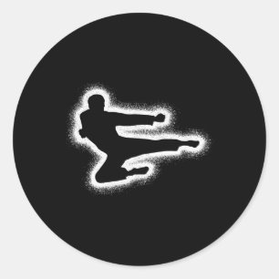 Taekwondo Martial Arts Boys Kids Men Karate Classic Round Sticker