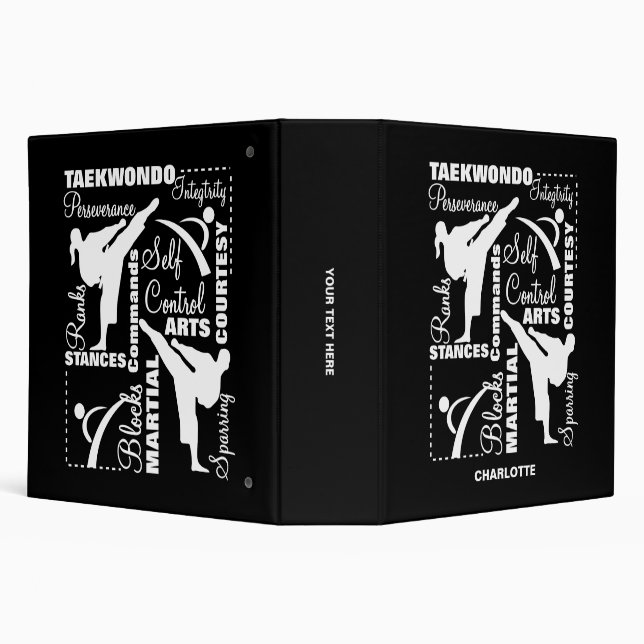 Taekwondo Martial Arts Sports Terminology 3 Ring B Binder (Background)
