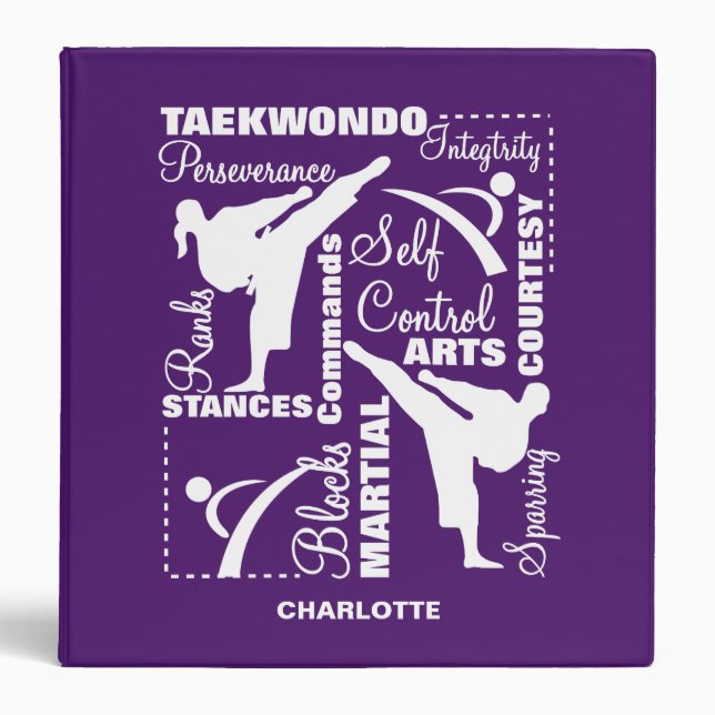 Taekwondo Martial Arts Sports Terminology Binder (Front)