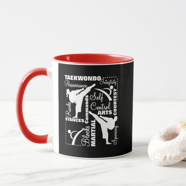 Taekwondo Martial Arts Sports Terminology Mug (With Donut)