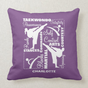 Taekwondo Martial Arts Sports Terminology Throw Pillow
