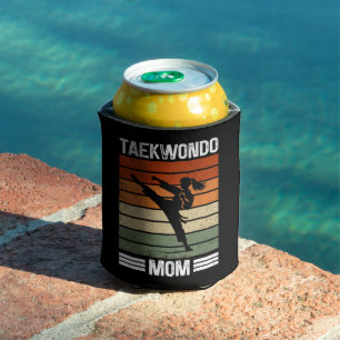 Taekwondo Mom Retro Martial Arts Mom Gift Can Cooler