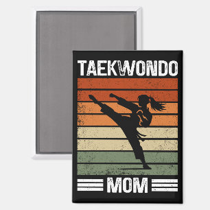 Taekwondo Mom Retro Martial Arts Mom Gift Magnet