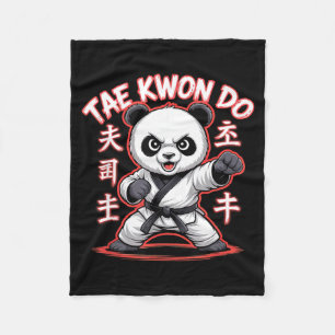 Taekwondo Panda - Funny Korean Mma Tkd Fleece Blanket