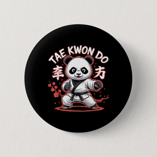 Taekwondo Panda - Funny Korean Tkd 2 Inch Round Button (Front)