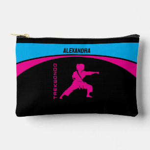 Taekwondo Player Girl, Birthday Gift, Women Karate Accessory Pouch