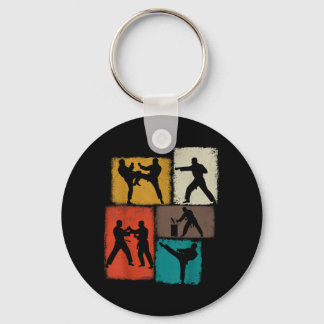 Taekwondo Practitioner Collage Men Kids Coach Keychain