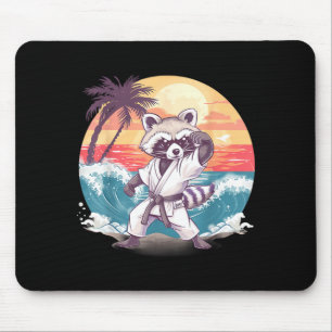 Taekwondo Raccoon Kickboxing Animall Jiu-Jitsu Mouse Pad