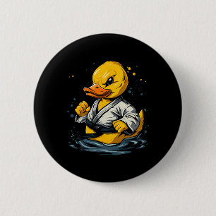 Taekwondo Rubber Duck Kickboxing Animal Jiu-jitsu 2 Inch Round Button