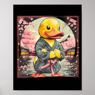 Taekwondo Rubber Duck Kickboxing Animal Jiu-Jitsu Poster