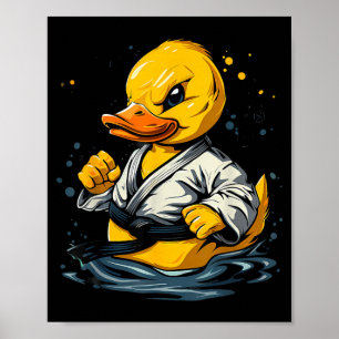 Taekwondo Rubber Duck Kickboxing Animal Jiu-Jitsu Poster