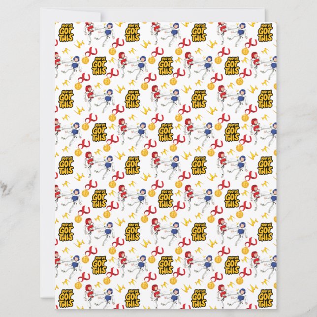 Taekwondo Scrapbook Paper (Boys) (Front)