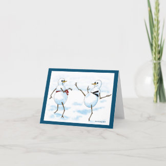 Taekwondo snowman holiday card