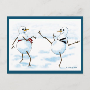 Taekwondo snowman postcard