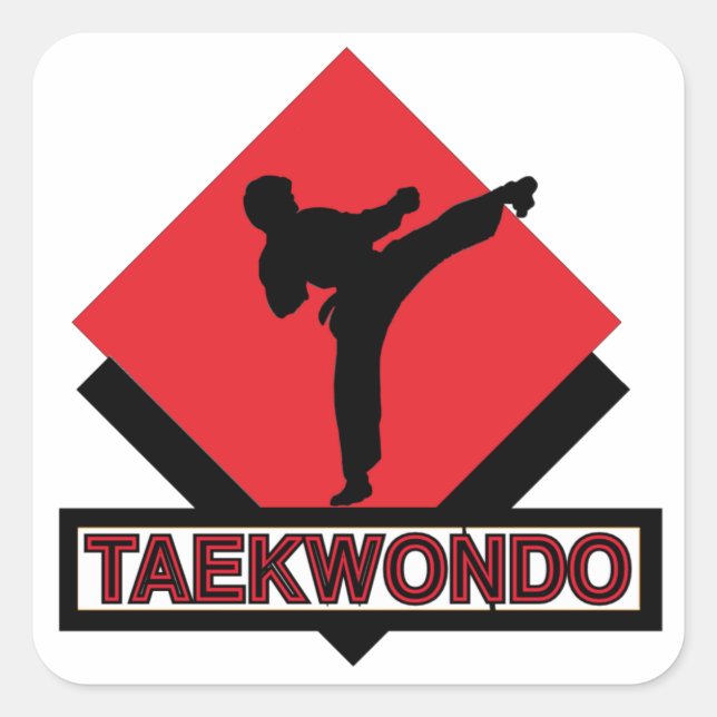 Taekwondo Square Stickers (Front)