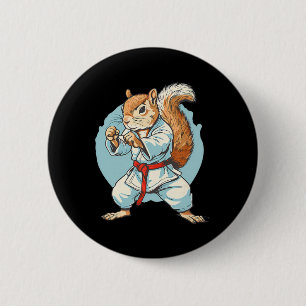 Taekwondo Squirrel Kung Fu Kickboxing Karate Marti 2 Inch Round Button