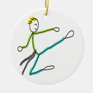 Taekwondo Stickman Ceramic Ornament