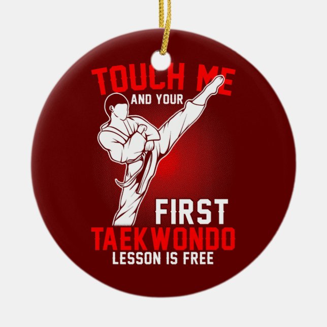 Taekwondo Tae Kwon Do Korean Self Defence Boys Ceramic Ornament (Front)