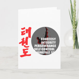 Taekwondo Tenets Martial Arts Tae Kwon Do T Shirt  Card
