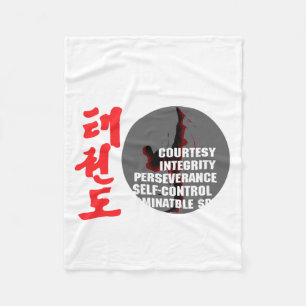 Taekwondo Tenets Martial Arts Tae Kwon Do T Shirt  Fleece Blanket