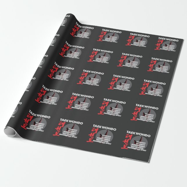 Taekwondo Tenets Martial Arts Tae kwon do Wrapping Paper (Unrolled)