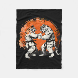 Taekwondo Tiger Kickboxing Jiu-jitsu Kung Fu Marti Fleece Blanket