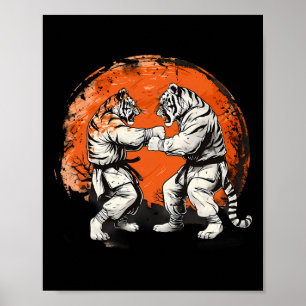 Taekwondo Tiger Kickboxing Jiu-jitsu Kung Fu Marti Poster
