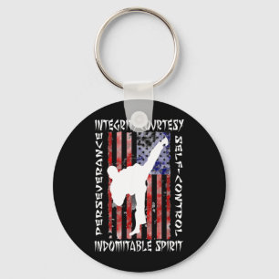 Taekwondo TKD 5 Tenets Taekwon-do Martial Arts Keychain