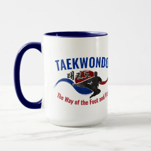 Taekwondo Typography Design High Kick Silhouette Mug