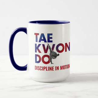 Taekwondo Typography Design High Kick Silhouette Mug