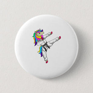 Taekwondo Unicorn Tae Kwon Do Martial Art Student 2 Inch Round Button