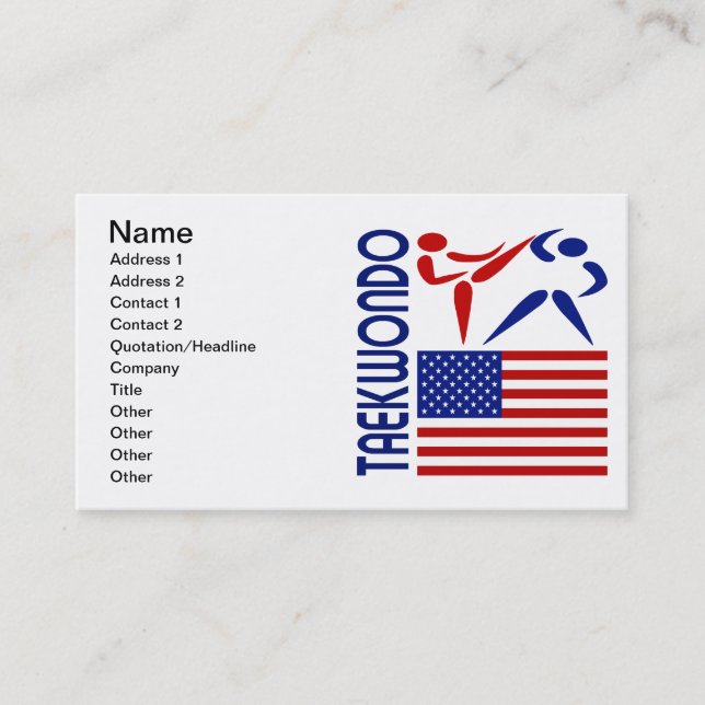 Taekwondo United States Business Card (Front)