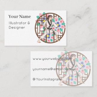 Taekwondo Warrior Woman - Strength and Korean Flow Business Card