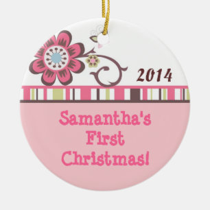 Taffy Flower Butterfly Personalized Name Ornament