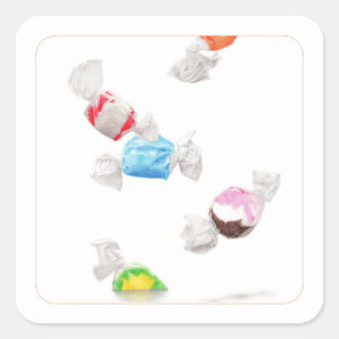 TAFFY RAIN Small Square Stickers